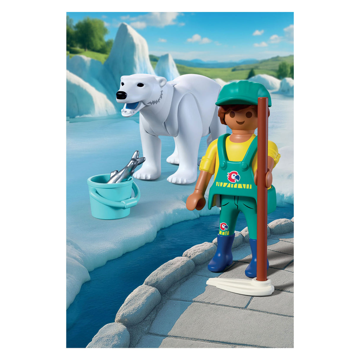 Playmobil animals friends dierentuin ijsbeer en dierenverzorger - 72090