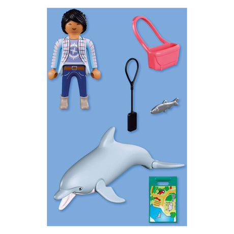 Playmobil animals friends dierentuin dolfijn en bezoeker - 72091