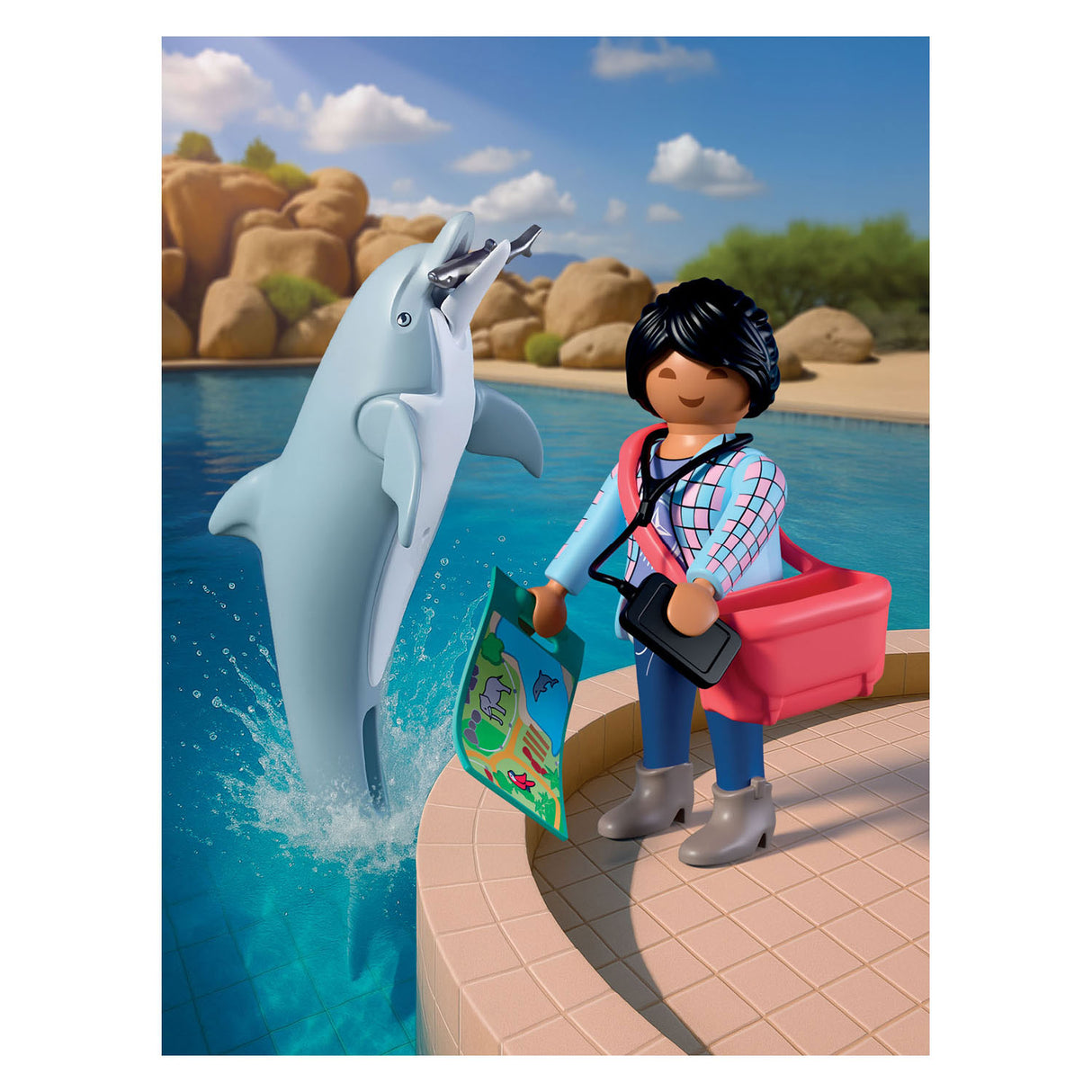 Playmobil animals friends dierentuin dolfijn en bezoeker - 72091