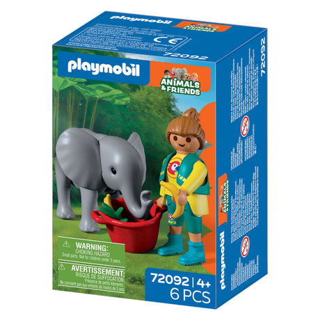 Playmobil animals friends dierentuin babyolifant en dierenverzorger - 72092