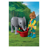 Playmobil animals friends dierentuin babyolifant en dierenverzorger - 72092