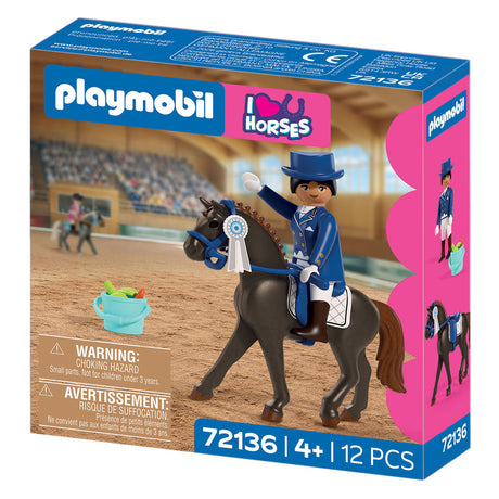 Playmobil paarden dressuurrijden speelgoedset met accessoires - 72136.