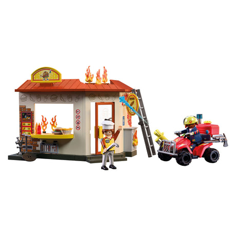 Playmobil city action brandweerquad met hamburgerkraam - 72195