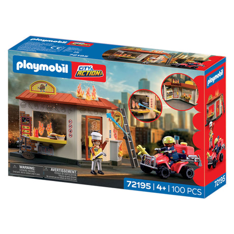 Playmobil city action brandweerquad met hamburgerkraam - 72195
