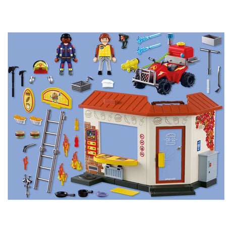 Playmobil city action brandweerquad met hamburgerkraam - 72195