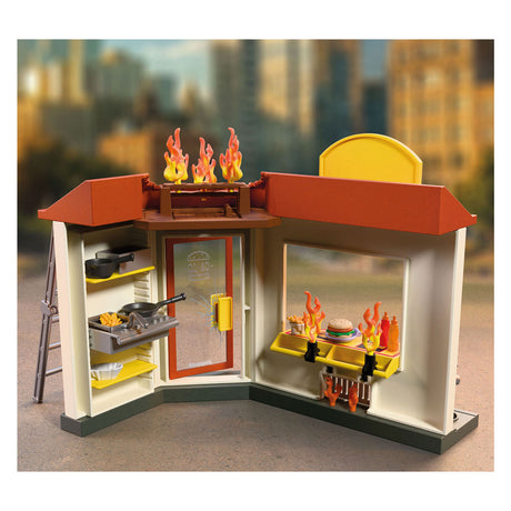 Playmobil city action brandweerquad met hamburgerkraam - 72195