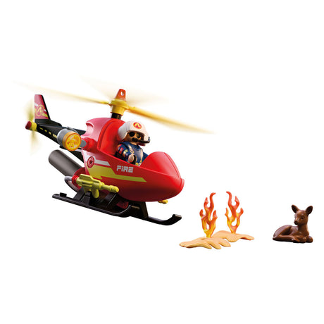 Playmobil city action brandweerhelikopter - speelgoed met watertank.
