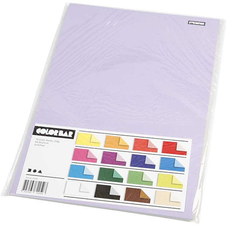 Creativ Company Farbbalkenkarton, A4, Blatt 210x297 mm, 250 gr, 16 verschiedene Blätter 1 Karton