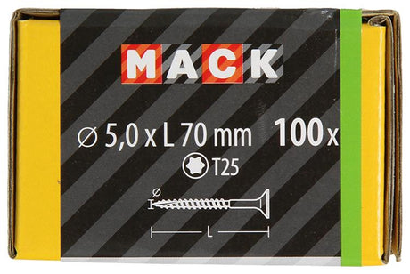 Mack 1020154 - spaanplaatschroef vz kp-zelfb.gvz 100st 5,0 x 70 mm | 3 stuks