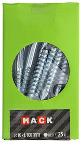 Mack 1020182 - houtdraadbout verzinkt 25 st 10 x 100 mm | 3 stuks