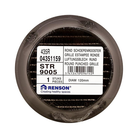 Renson 1057996 - inbouw rond schoepenr met gaas435r dia 115 ral 9005 zwart | 5 stuks