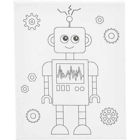 Creativ Company Malleinwand mit Druck, Roboter, D: 1,6 cm, Größe 24x30 cm, 360 g, 1 Stück