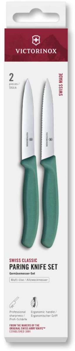 Victorinox Schälmesser glatt + gezahnt grün 10cm