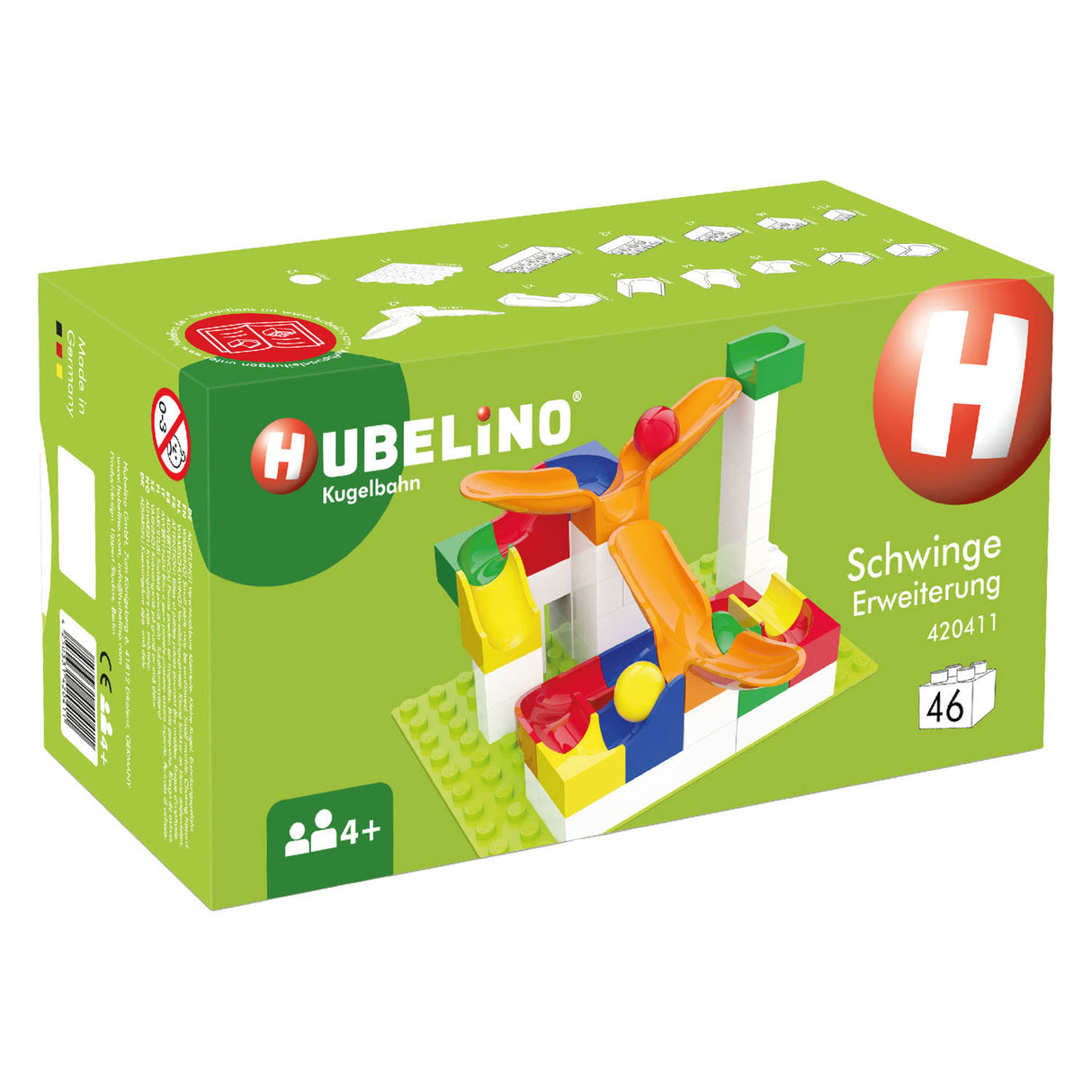 Hubelino Murmelbahn-Ergänzungsset Schaukel - 46-tlg.