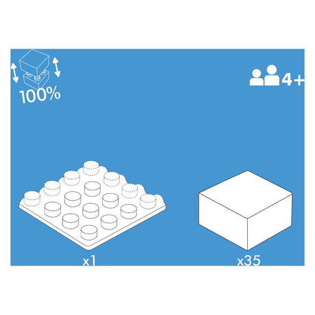 Hubelino Blockpuzzle Dinosaurierwelt - 35 Teile.