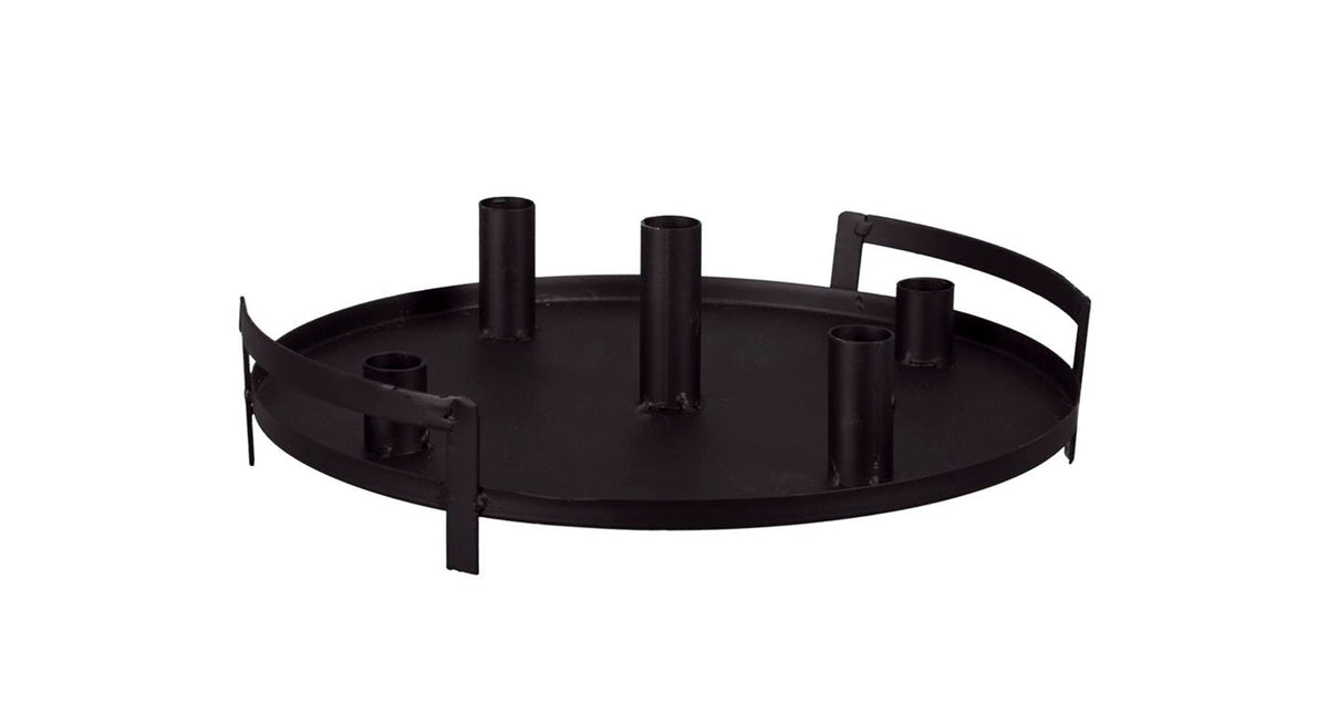 Pc. 1 metal candle holder (4) black ø 30x10 cm