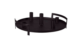 Pc. 1 metal candle holder (4) black ø 30x10 cm