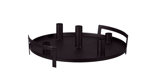 Pc. 1 metal candle holder (4) black ø 30x10 cm