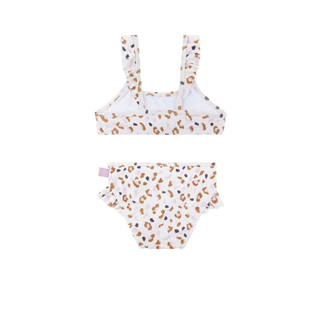 Leopard | Khakifarbener UV-Bikini für Mädchen