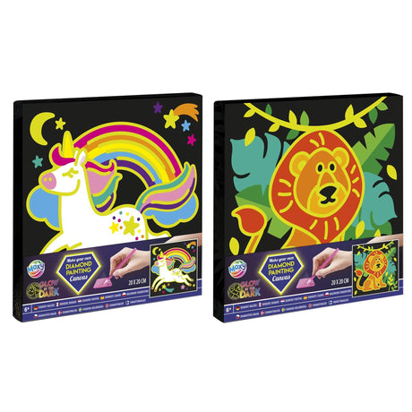 Grafix Moxy Diamantgemälde auf Leinwand, leuchtet im Dunkeln, 20 x 20 cm