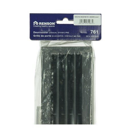 Renson 1069741 - deurrooster pvc 761 450x90 zwart | 2 stuks
