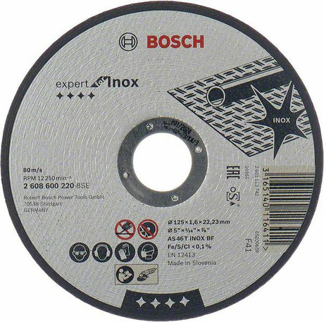 Bosch - Trennscheibe gerade Expert für Edelstahl AS 46 t Edelstahl BF, 125 mm, 22,23 mm, 1,6 mm