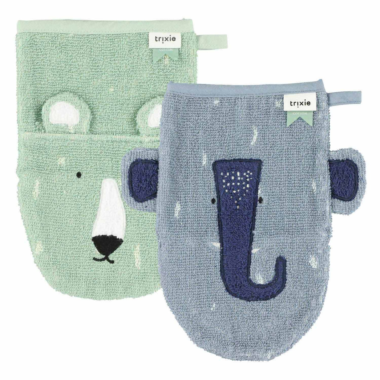 Trixie Waschlappen Mr. Bear und Frau Elephant, 2st.