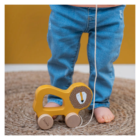 Trixie Nachziehspielzeug aus Holz - Mr. Löwe - für die ersten Schritte - Babyspielzeug - für Jungen Mädchen - Löwe