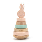 Trixie Stapelturm aus Holz - mrs. Hase – Stapelspielzeug aus Holz – Lernspielzeug – für Jungen und Mädchen – rosa