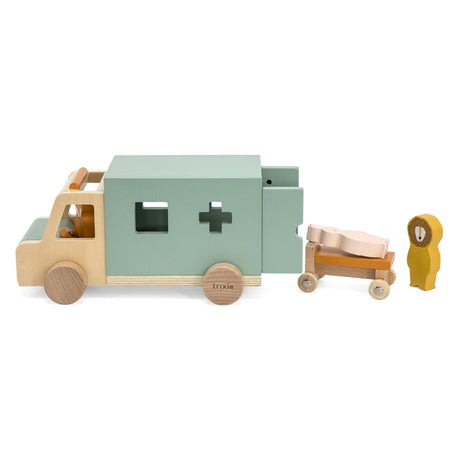 Trixie Holzspielzeug - Krankenwagenauto - Spielzeugauto für Kinder - Krankenwagen - für Jungen und Mädchen - FSC