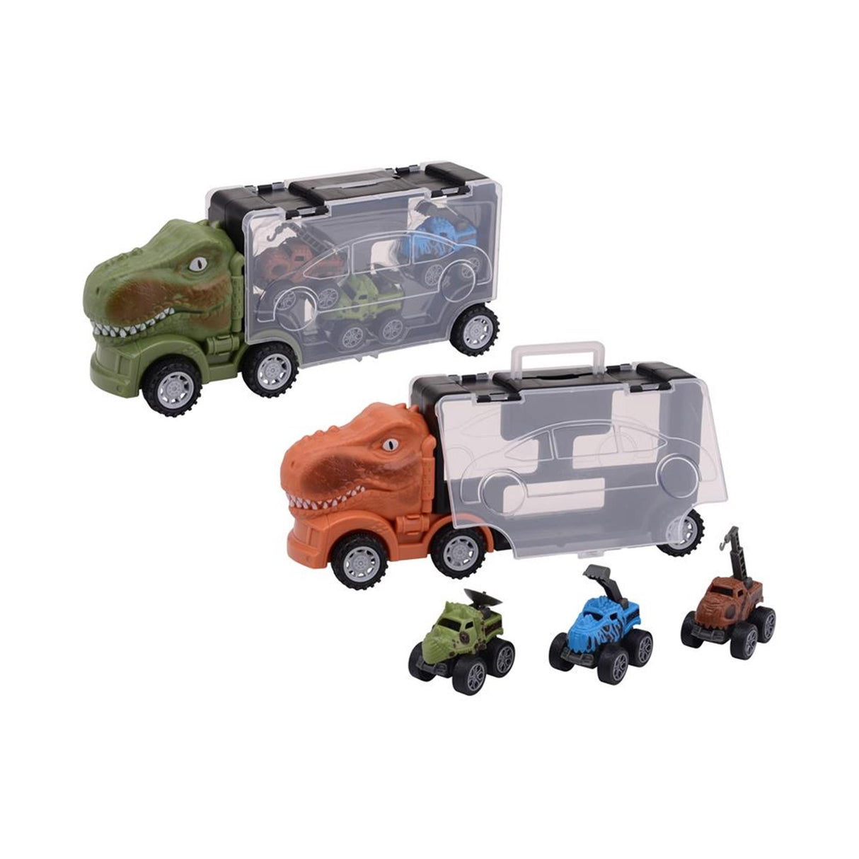 Johntoy John Spielzeug-Dino-Lagerwagen + drei Autos