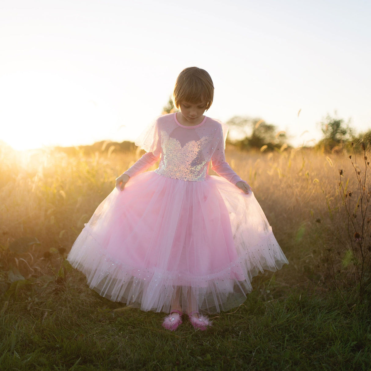 Tolles Pretender-Kostüm, Prinzessin, rosa, elegant, 7–8 Jahre