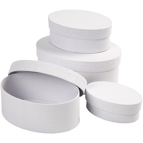 Creativ Company Creotime Boxen oval Karton 10-12-14-16 cm weiß 4-teilig