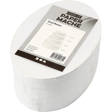 Creativ Company Creotime Boxen oval Karton 10-12-14-16 cm weiß 4-teilig