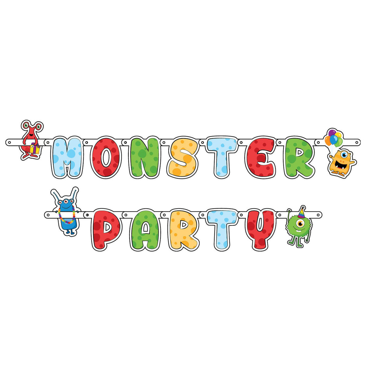 Haza Whitebeard Buchstabengirlande Monster Party
