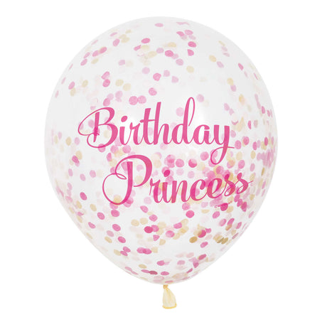 Haza Whitebeard Konfetti-Luftballons Prinzessin, 6 Stk.