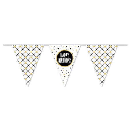 Haza Whitebeard Flaggenlinie Happy Birthday Gold, 10 mtr.