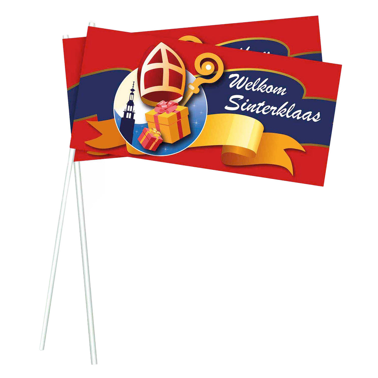 Haza Witbaard Sinterklaas wehende Flaggen, 50 Stück