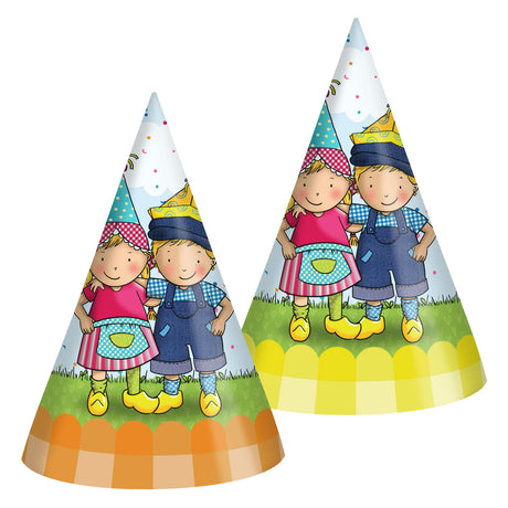 Haza witbaard feesthoedjes fien teun 16cm fsc - 6st.