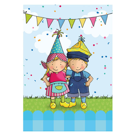 Haza witbaard uitdeelzakjes fien teun met stickers 20x13cm fsc - 8st.
