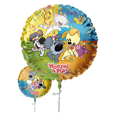 Haza witbaard folieballon woezel pip - 45cm