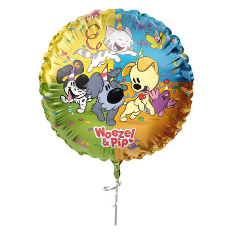 Haza witbaard folieballon woezel pip - 45cm