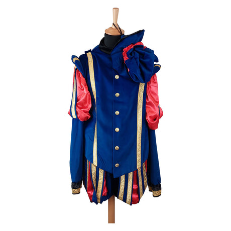 Haza witbaard pieten pak fluweel luxe blauw rood m
