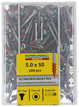 Rotadrill 1040042 - terrasschroef zelfb.sppls.rvs t25 5.0x50mm (200) | 4 stuks