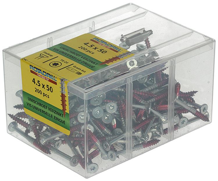 Rotadrill 1039998 - universeelschroef vktx vz 4.5x50mm (200) | 4 stuks