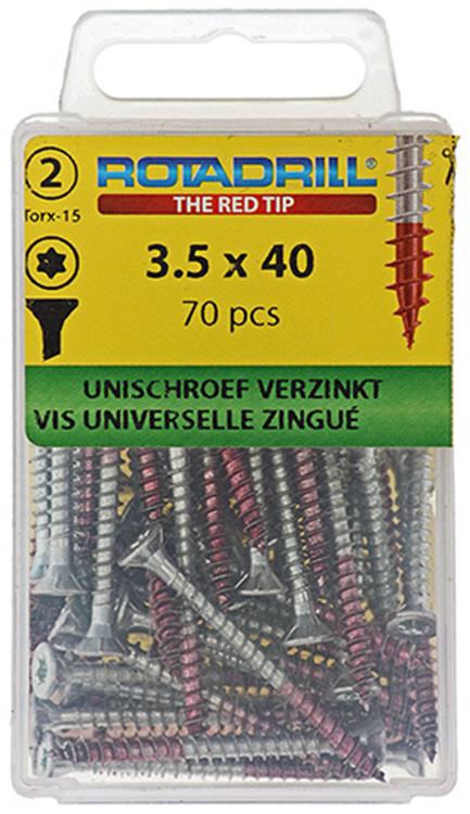 Rotadrill 1039931 - universeelschroef vktx vz 3.5x40mm (70) | 6 stuks