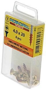Rotadrill 1039888 - universeelschroef messing vk pzd 4,0x20mm (8) | 6 stuks