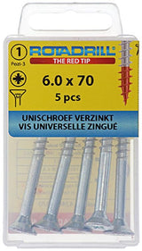 Rotadrill 1039788 - universeelschroef vk pzd vz 6.0x70mm (5) | 6 stuks