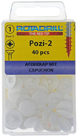 Rotadrill 1039836 - afdekkapje pzd 2 wit40 | 6 stuks