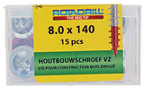 Rotadrill 1040017 - houtbouwschroef tellerkop vz tx 8.0x140mm(15) | 4 stuks